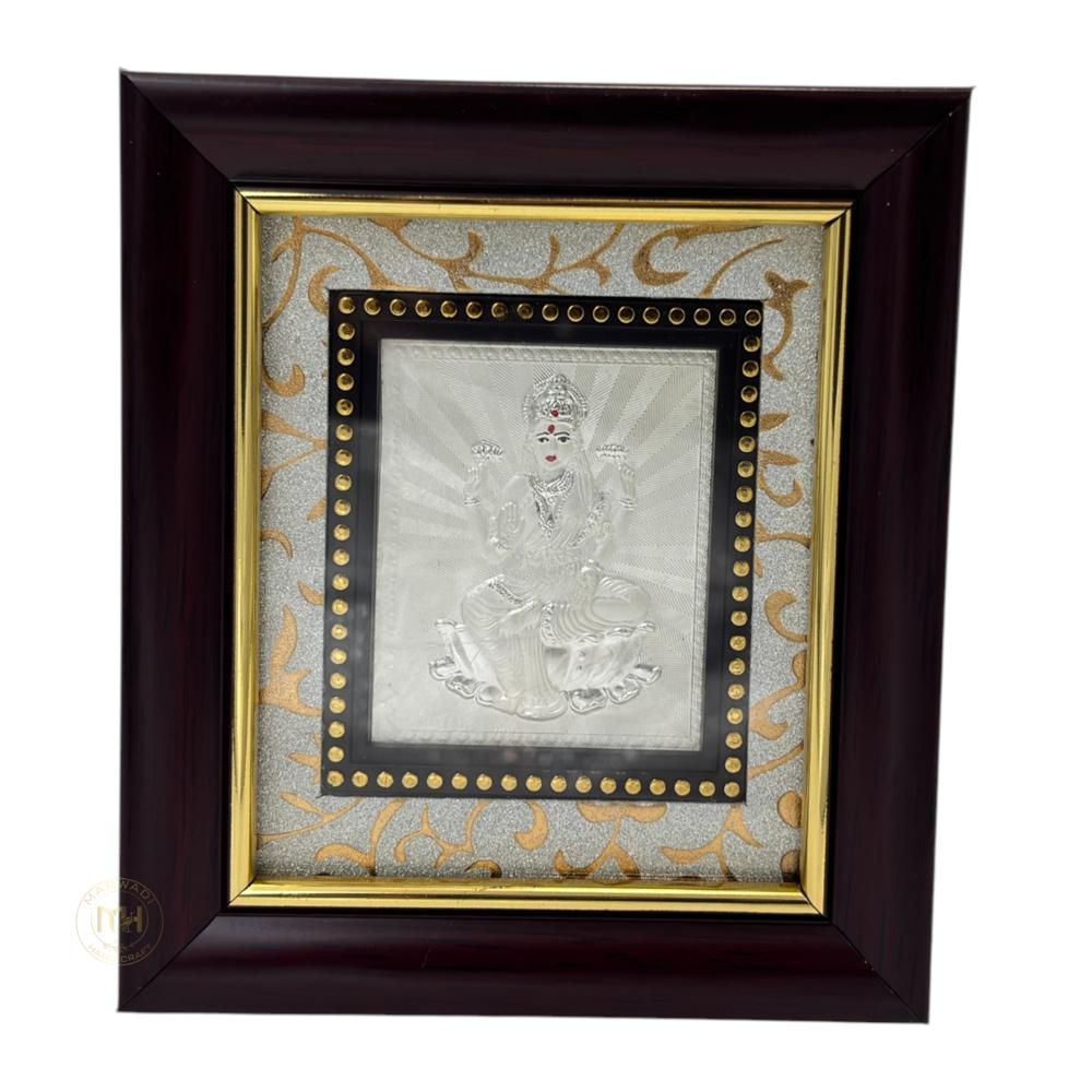 999 Silver Wooden Photo Frame of God Ganesh Ji for gifting and decoration
