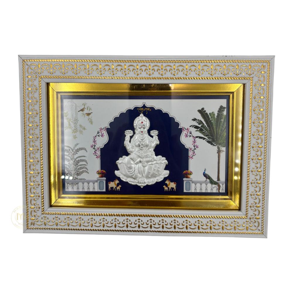 999 Silver Photo Frame Stand Of God Laxmi Ji For Gifting And Decoration