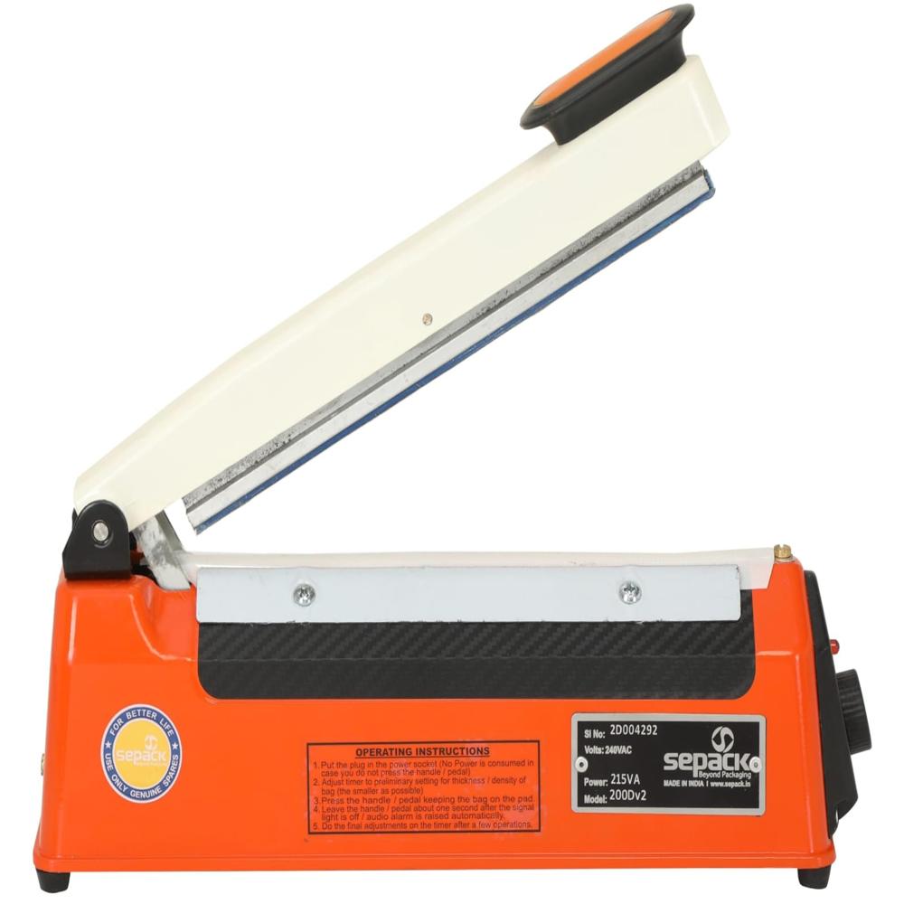 Manual Pouch Sealing Machine - High-quality Plastic, 8" To 24" Size Range, Orange Color, 230 Volt Electric, Adjustable Sealing Width 1.6mm To 5mm, Manual Operation For 501-1000 Pouches Per Hour