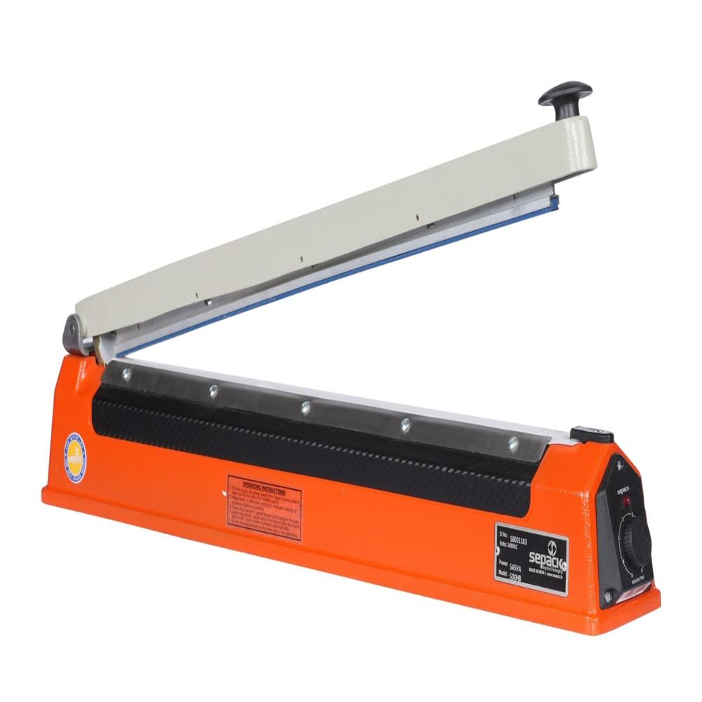 Manual Pouch Sealing Machine - High-quality Plastic, 8" To 24" Size Range, Orange Color, 230 Volt Electric, Adjustable Sealing Width 1.6mm To 5mm, Manual Operation For 501-1000 Pouches Per Hour