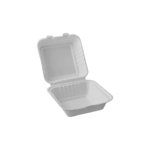 6x6 White Clamshell