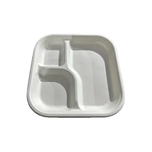 9 Inch White 3CP Square Plate