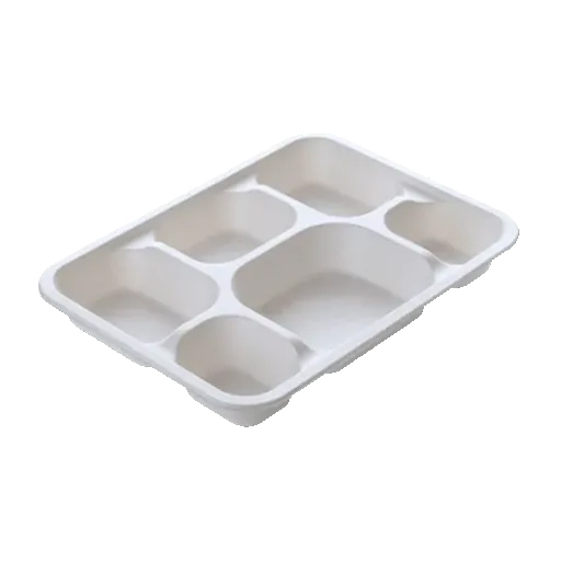 6CP White Meal Tray