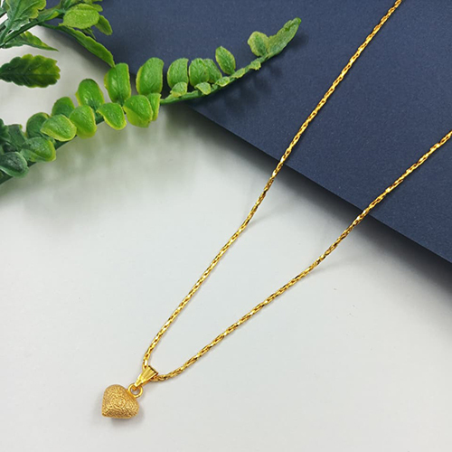 Micro Gold Plated Heart Pendant Chain