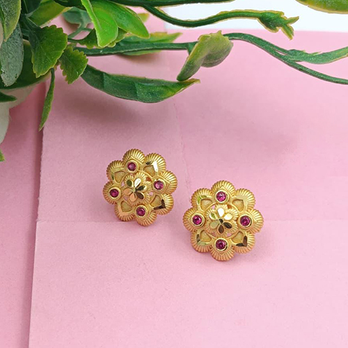 Micro Gold Plated Ruby Stud Tops
