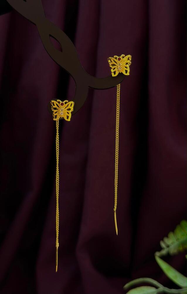 Micro Gold Plated Sui Dhaga threader Earrings