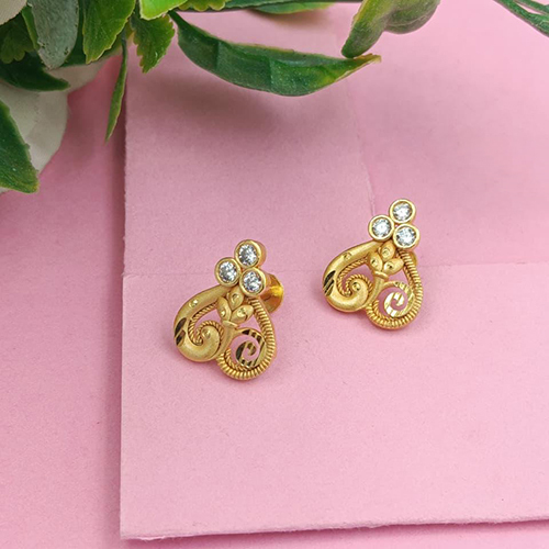 Micro Gold Plated White Stud Tops