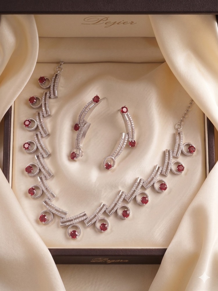 Silver Tone Ad Necklace Set