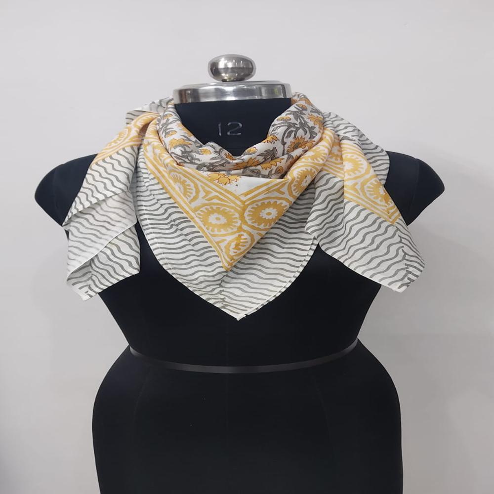 Hand Block Cotton Printed Scarf