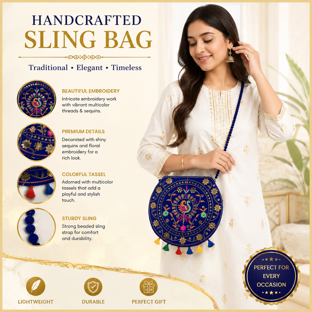 Stylish Traditional Crossbody Bag with Tassels