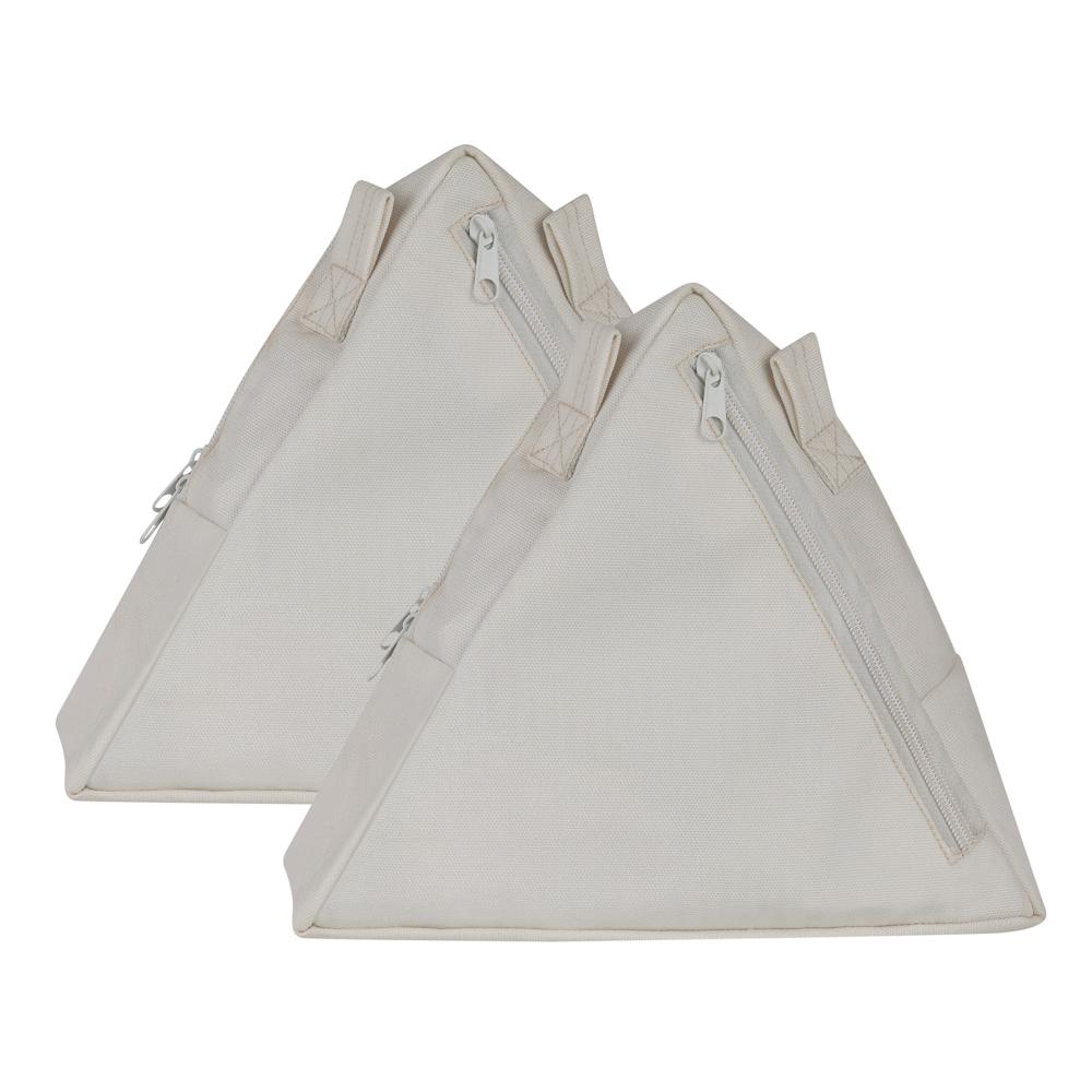 White Canvas Triangular Pouch Bag