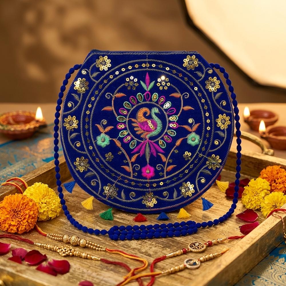 Women Peacock Embroidery Crossbody Shoulder Bag