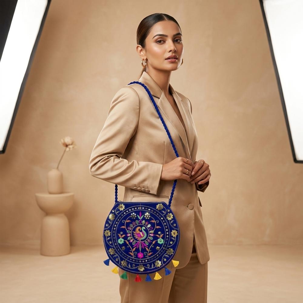 Embroidered Traditional Shoulder Purse for Girls