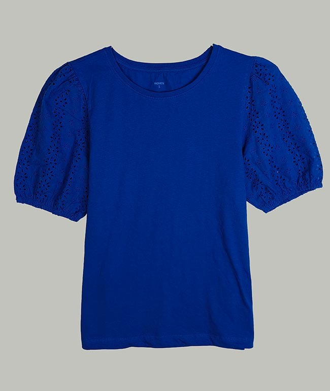 W13703 | Ladies Crochet Sleeve Tops