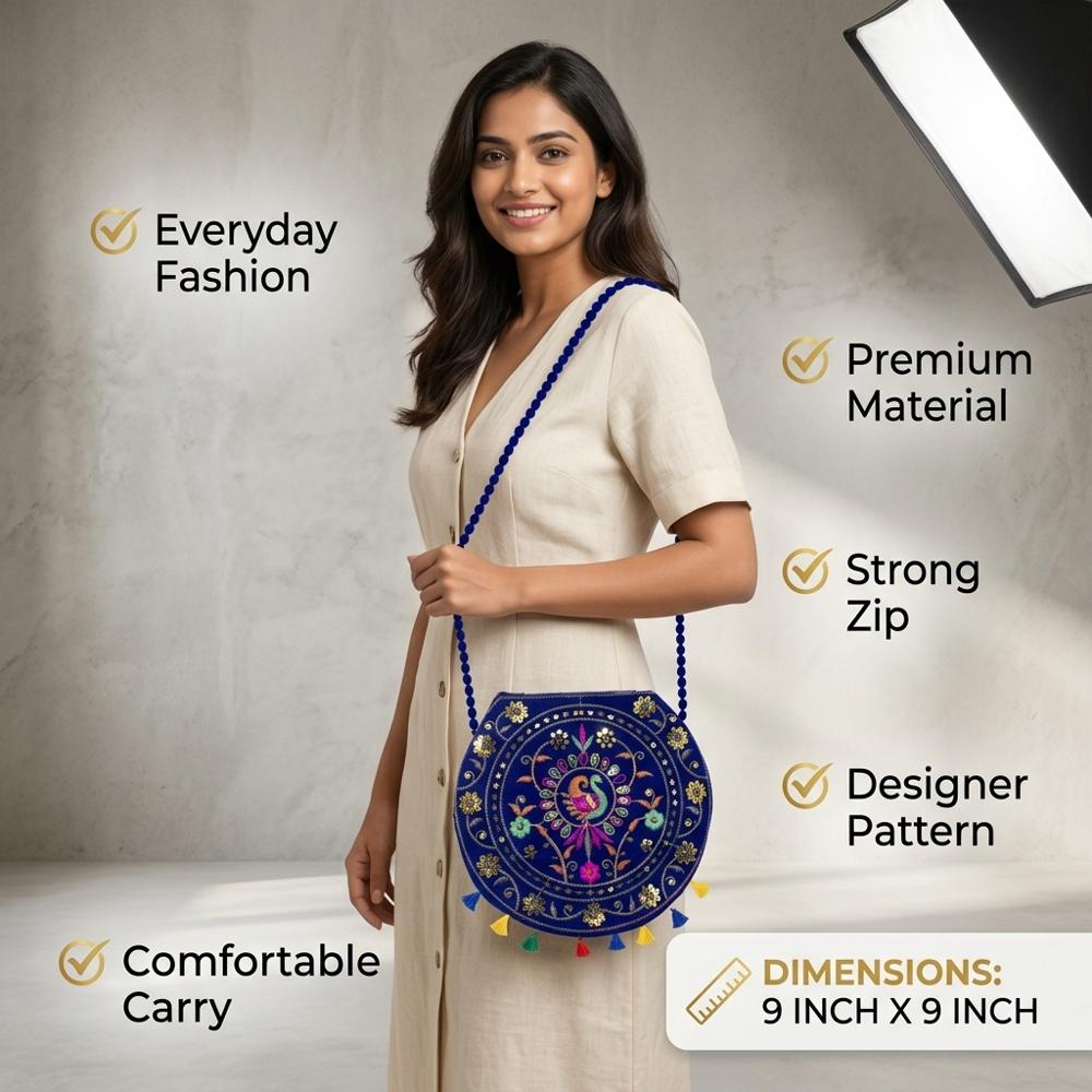 Handcrafted Peacock Shoulder Purse for Women
