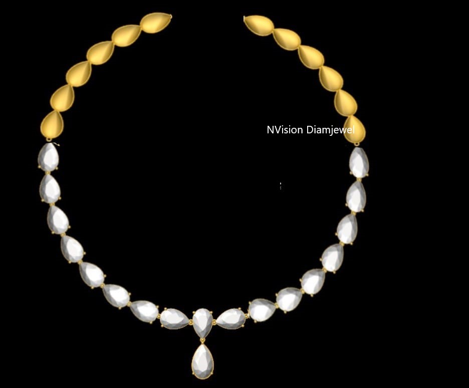 Bridal LabGrown Solitaire Pear Diamond Necklace