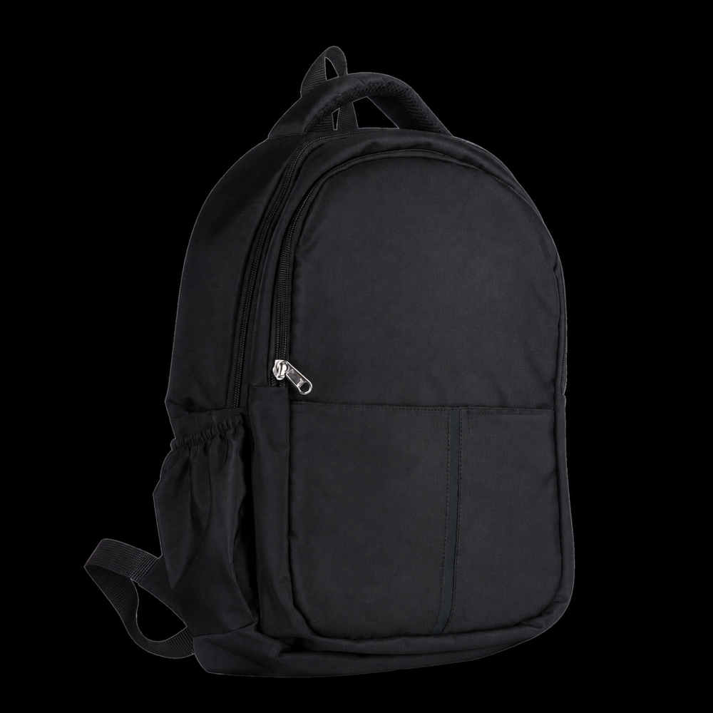 Black Everyday Backpack with Side Pocket