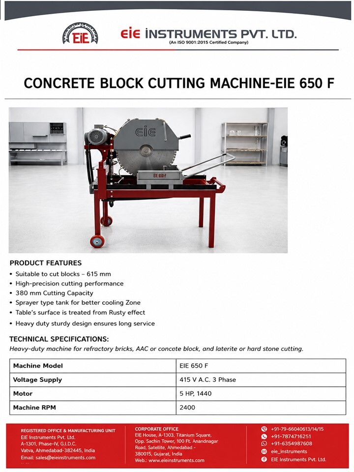 Concrete Block Cutting Machine
