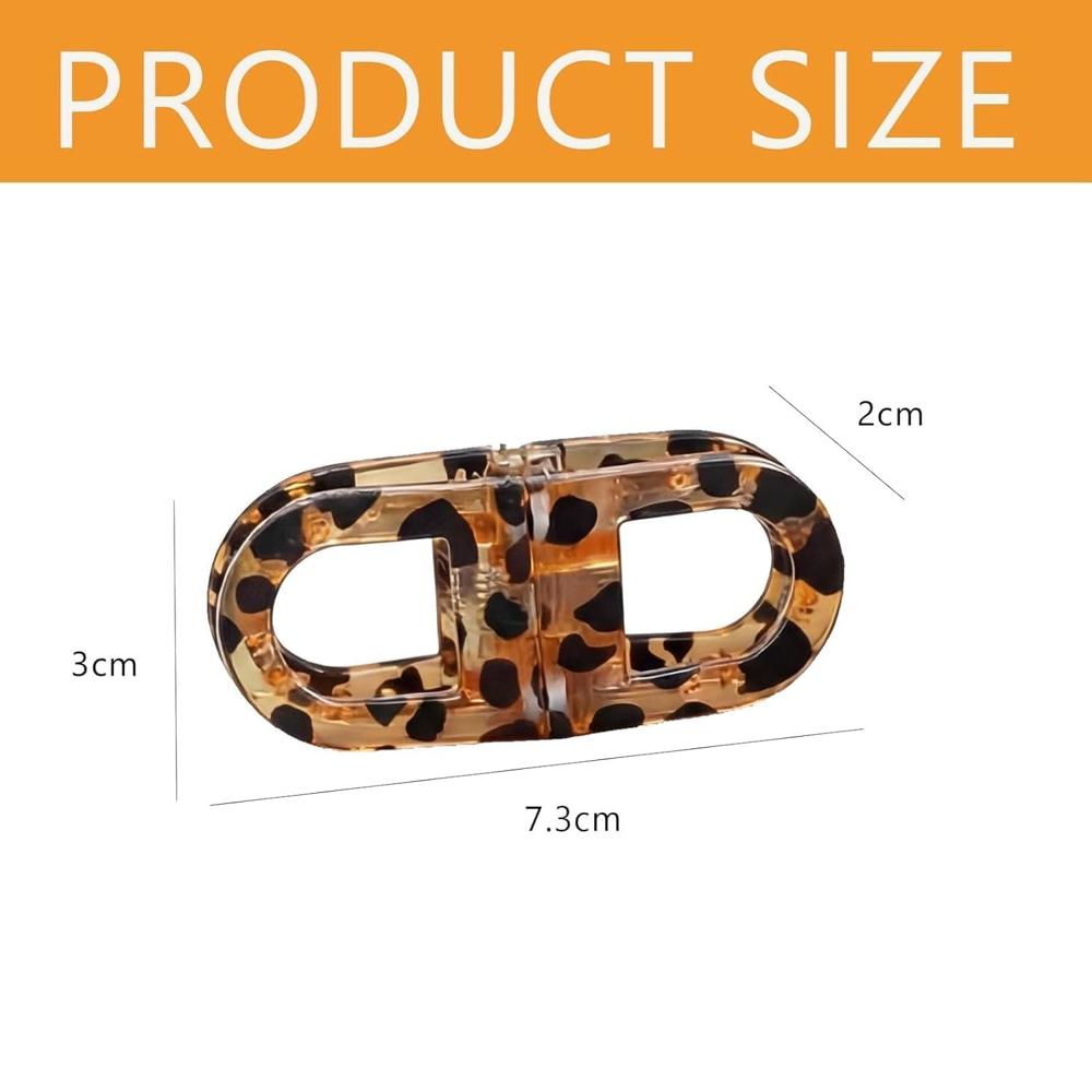 Oval Geometric Plastic Hair Claw Clip Set