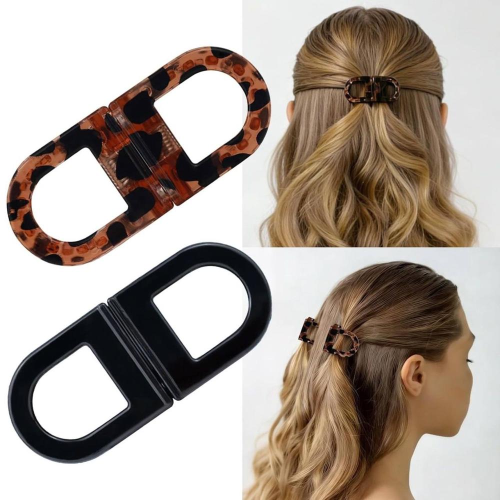 Oval Geometric Plastic Hair Claw Clip Set