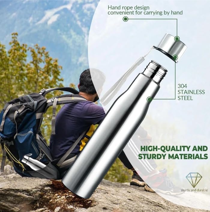 Stainless Steel Water Bottle - Capacity: 1 Ltr