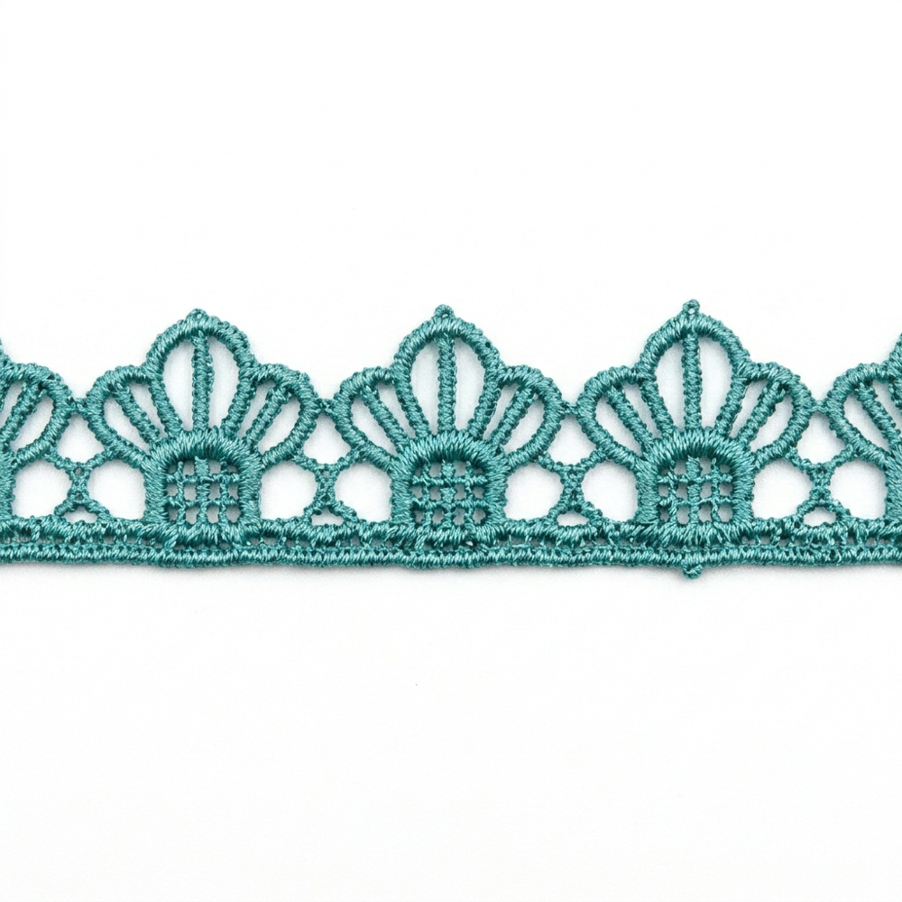10mm Teal Guipure GPO Lace Trim for Saree Borders Blouse Sleeves Garment Embellishment