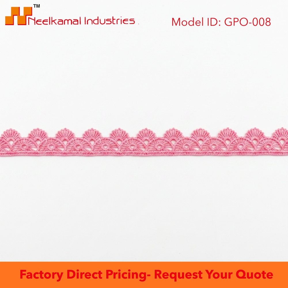 15mm Baby Pink Guipure GPO Lace Trim for Kids Wear Hairbands Garment Decoration