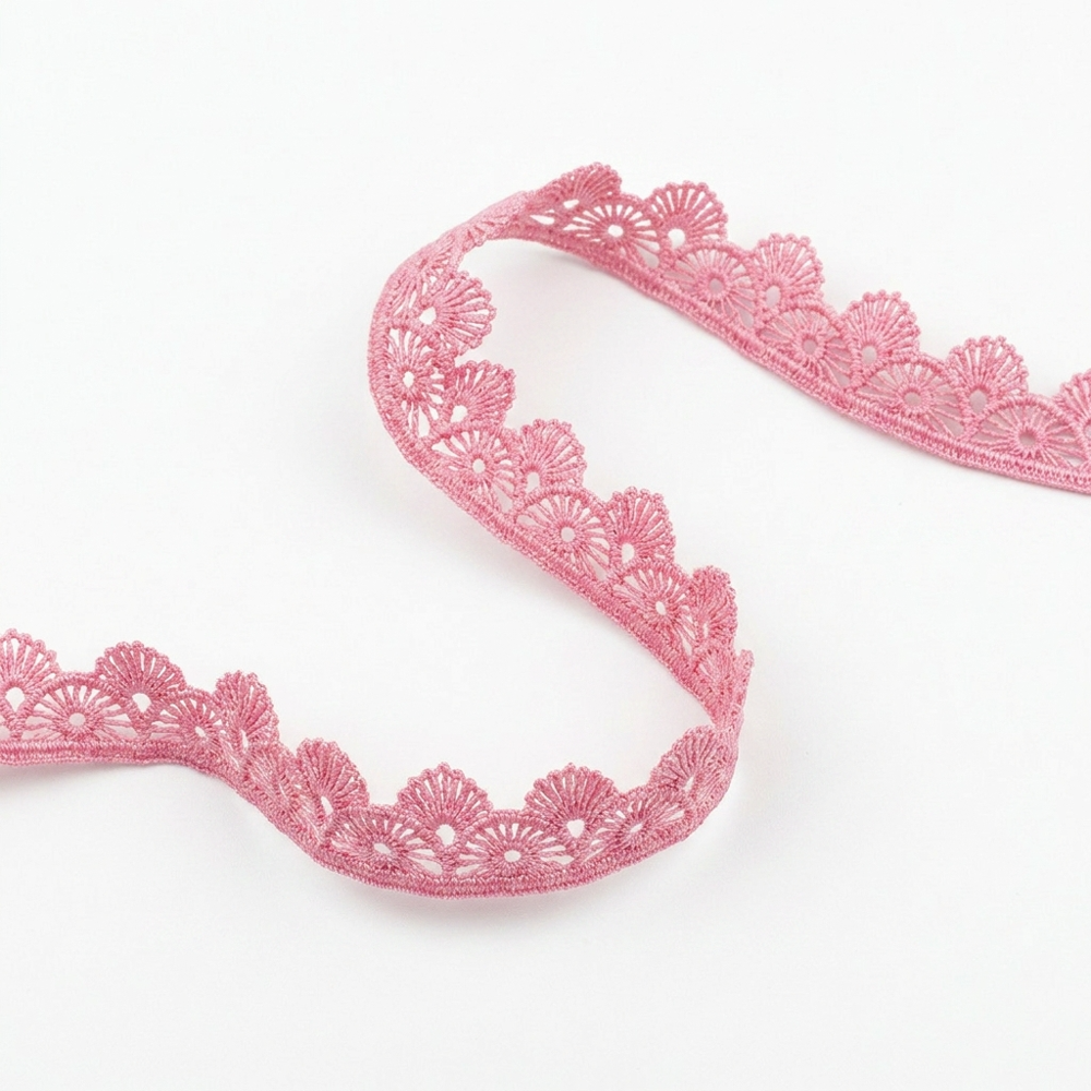 15mm Baby Pink Guipure GPO Lace Trim for Kids Wear Hairbands Garment Decoration