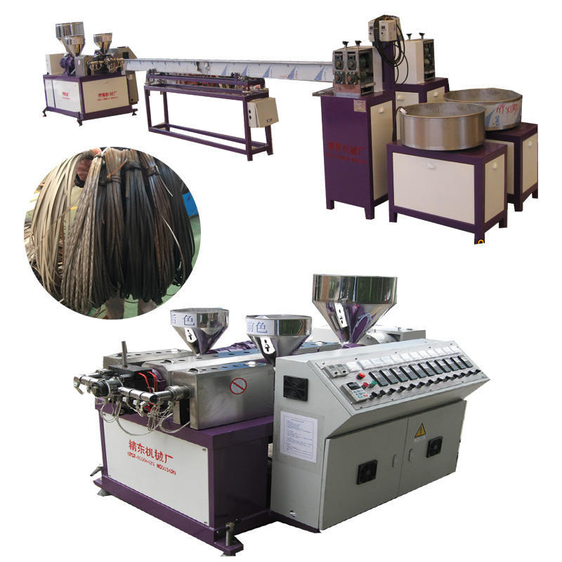 PP PE Three-color Single-screw Gearbox Motor High Speed Artificial Rattan Extruder Machine