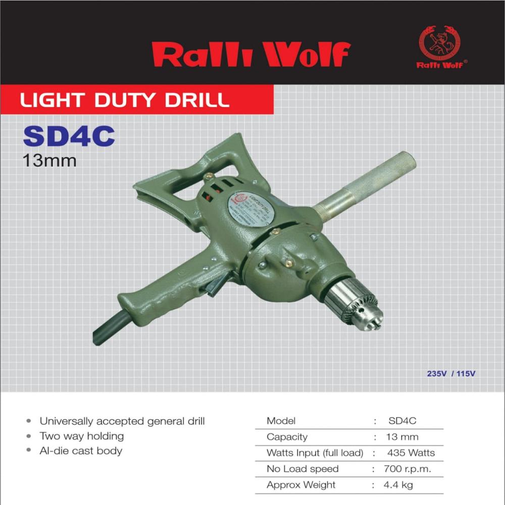 Ralliwolf 13Mm Drilling Machine - Material: Metal