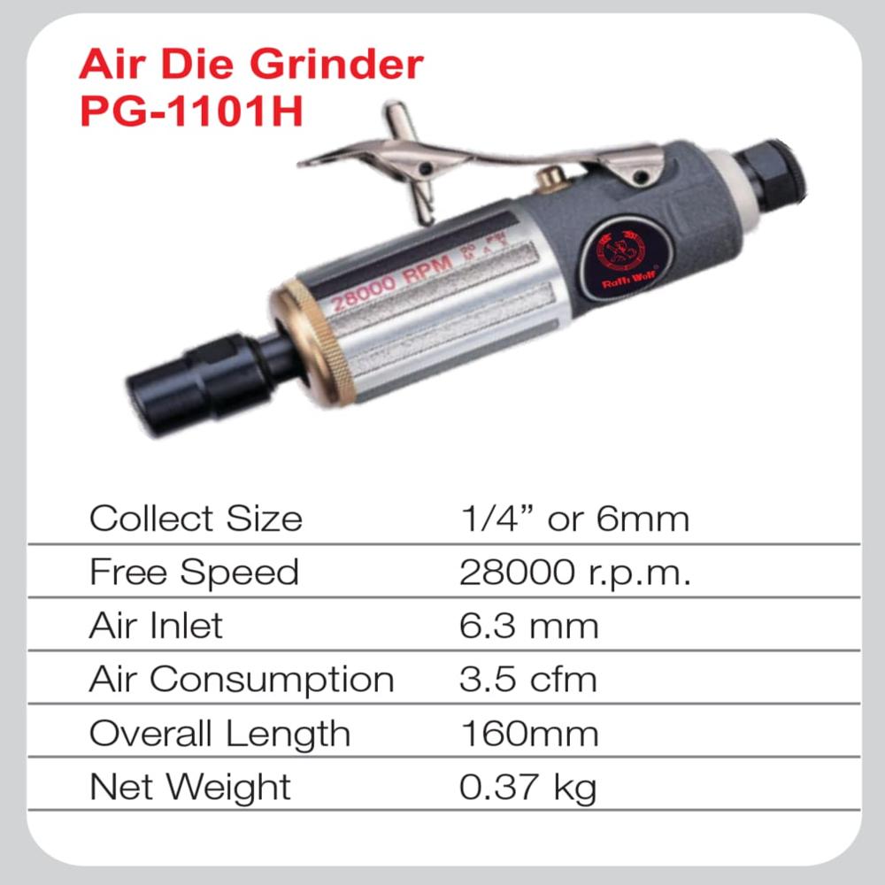 Ralliwolf Air Die Grinder - Air Consumption: 3.5 Cfm