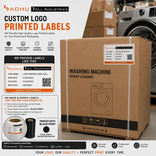 Logo Printed Barcode Label Roll (Logo Printed Label Roll) - Attributes: Water Proof