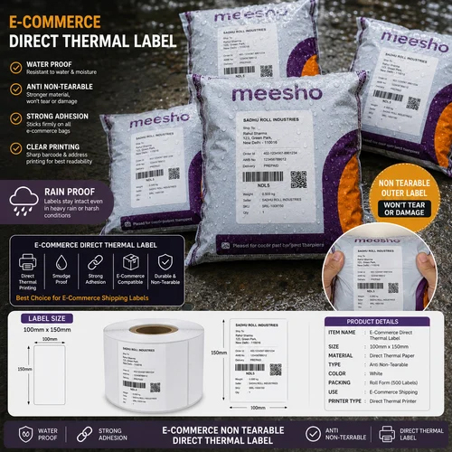 Non Tearable Direct Thermal Labels - Shipping Label - Advantage: Retail