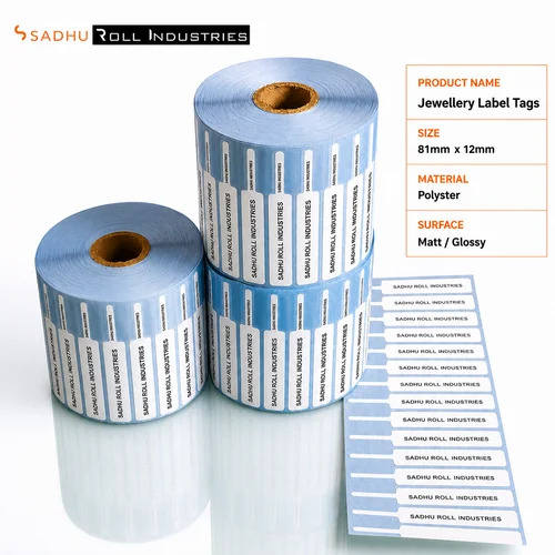 Plain Jewellery Barcode Label (100Mm X 15Mm, 81Mm X 12Mm & Customize Label Size) - Coating Type: Thermal Transfer Printable Surface
