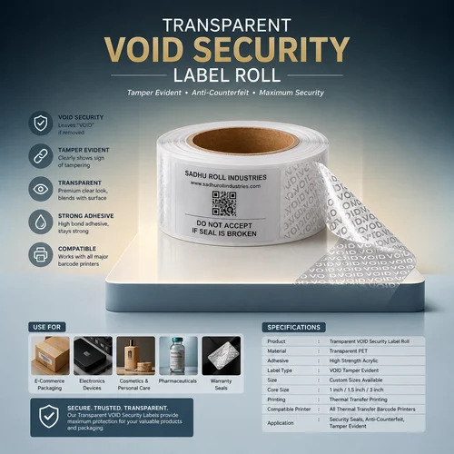 Security Void Label Roll (Transparent Void Security Label Roll)