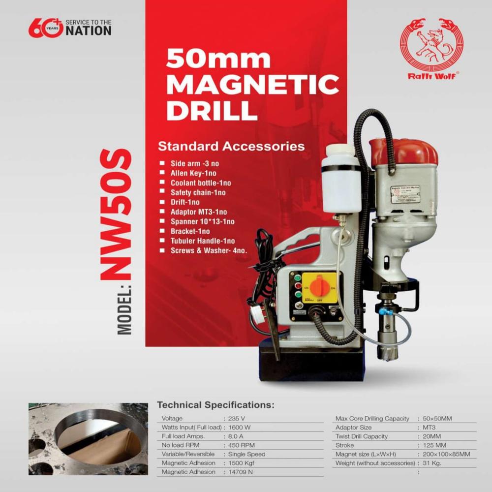 Ralliwolf Nw50S Core Drill Cum Tapper Machine. - Material: Metal