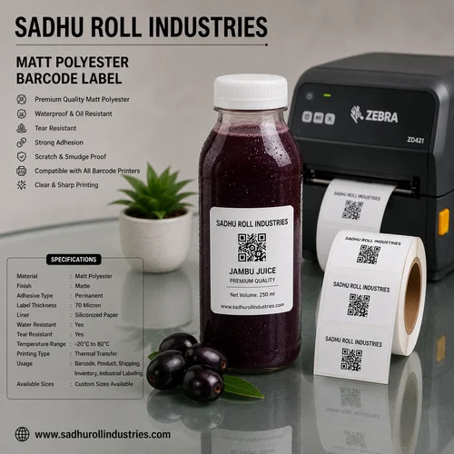 Avery Thermal Transfer Barcode Label Roll (Matt Polyster Label) Non Tearable