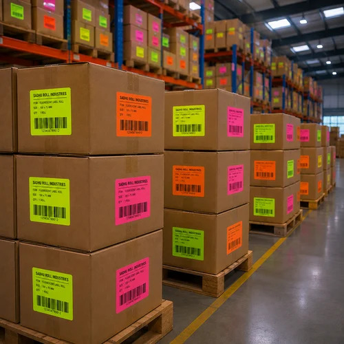 Fluorescent Barcode Label Roll