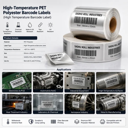 High-Temperature PET Polyester Barcode Labels (High Temperature Barcode Label)