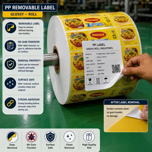 Removable PP Labels Roll (Material, PP Label)