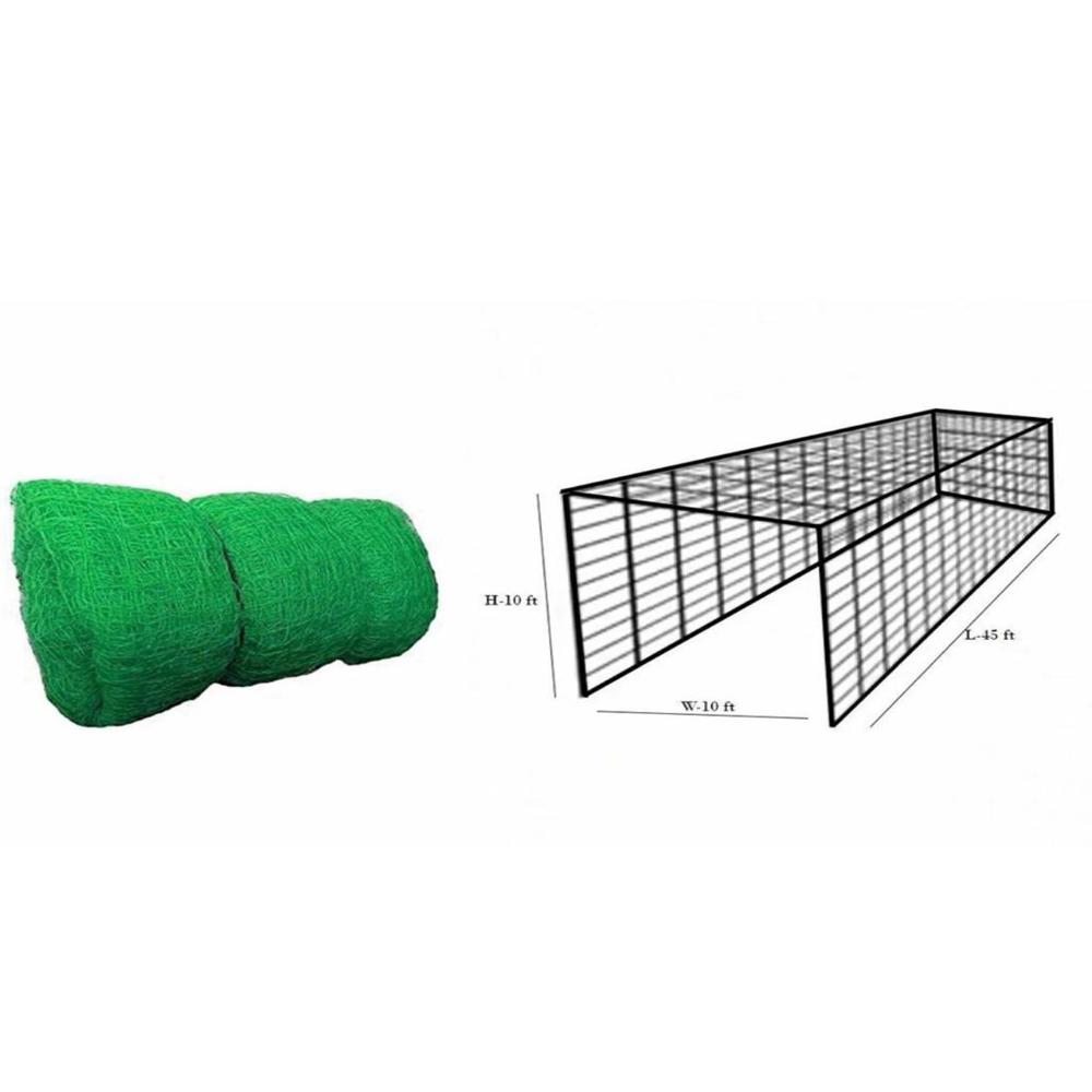 0.5 Heavy-Duty Cricket Training Net - UV-Resistant Nylon for Outdoor Use (20*10 Ft) Cricket Net (Green)