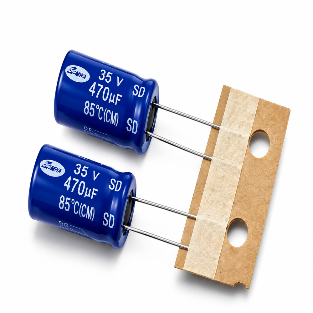 470Uf 35V Radial Electrolytic Capacitor - Color: Blue