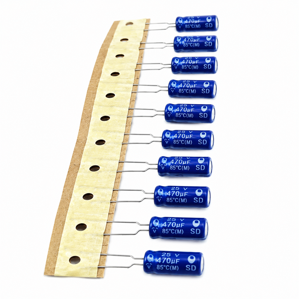 470Uf 25V Radial Electrolytic Capacitor - Color: Blue
