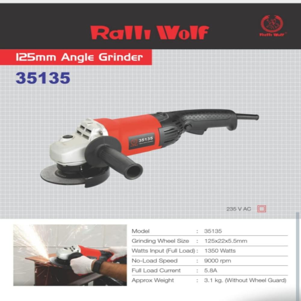 Ralliwolf 5Inch Angle Grinder 35135 - Weight: 3.1 Kilograms (Kg)