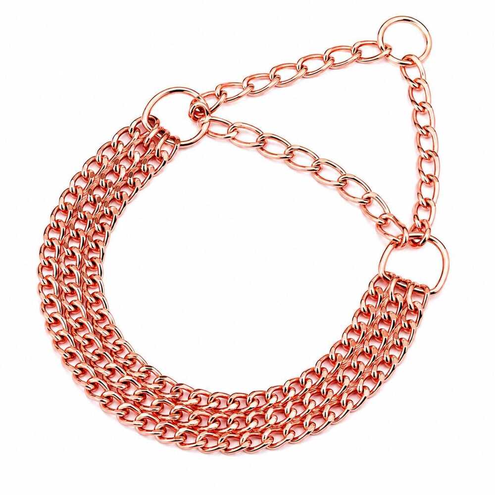 Dog Chain Color Choke Collar Rose Gold