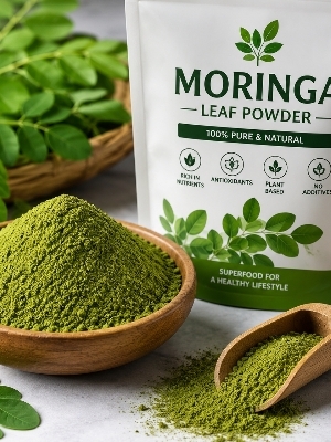 Moringa Powder - Color: Green (Light To Dark Green)