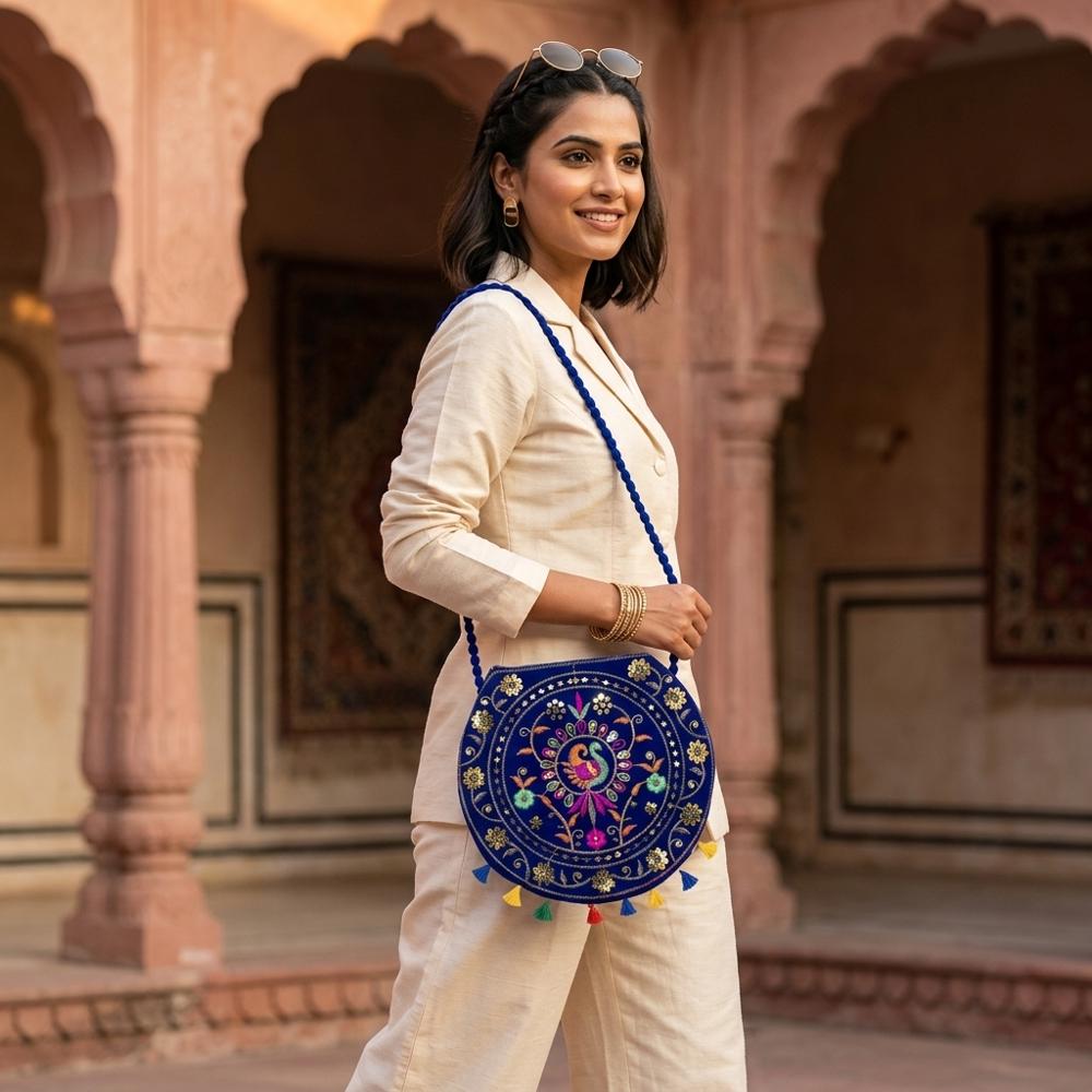 Designer Peacock Sling Bag for Daily & Party Use