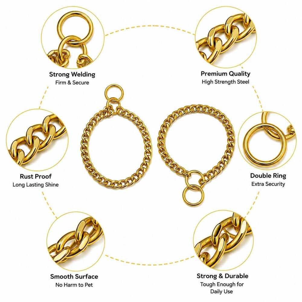Dog Chain Choke Yellow Gold