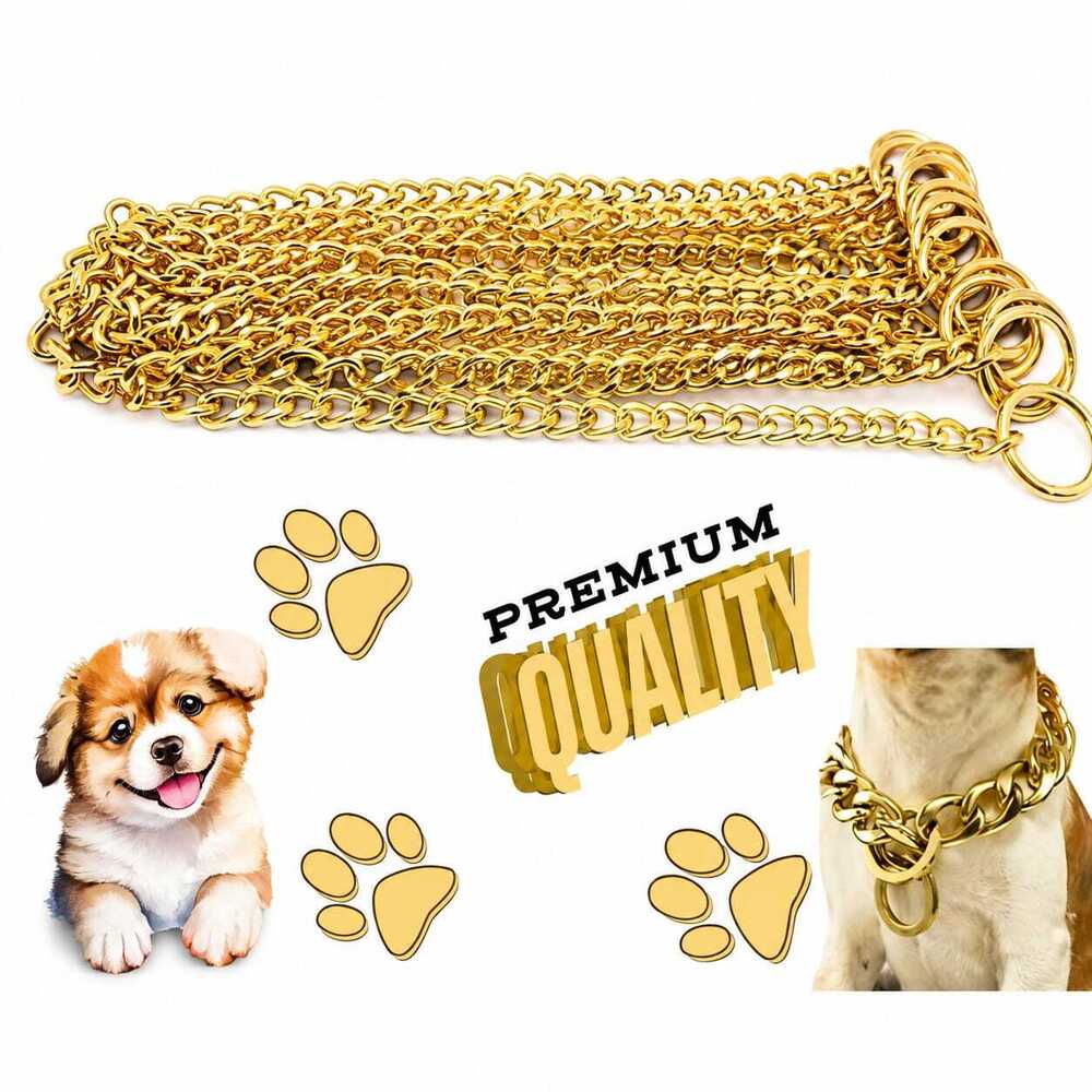Dog Chain Choke Yellow Gold