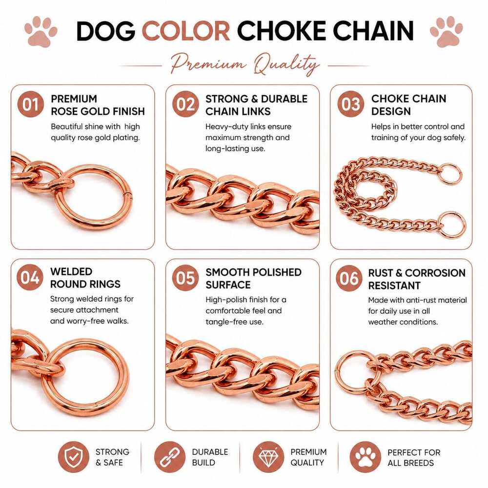 Dog Chain Choke Rose Gold